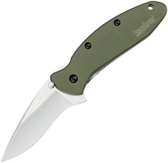 Kershaw Knives Scallion Linerlock Green Folding Pocket Knife 1620OLX