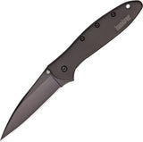 Kershaw Leek Framelock A/O Drop Pt Black Blade & Handle Folding Knife 1660BRN