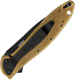 Kershaw Leek Framelock A/O Gold Stainless Folding 14C28N Pocket Knife 1660GBLK