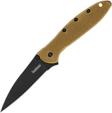 Kershaw Leek Framelock A/O Gold Stainless Folding 14C28N Pocket Knife 1660GBLK
