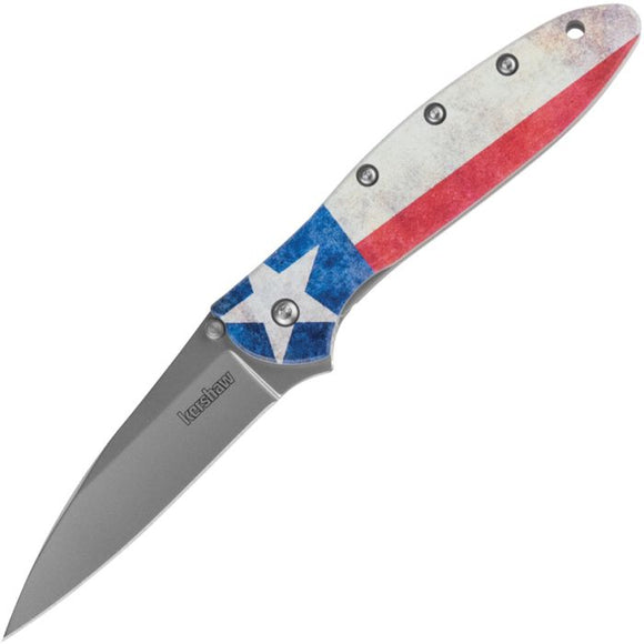 Kershaw Leek Linerlock A/O Lone Star Aluminum Folding 14C28N Pocket Knife 1660LS