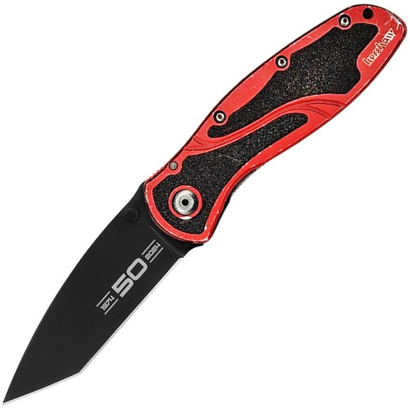 Kershaw Blur Linerlock A/O 50th Anniversary Washed Red Aluminum Folding BDZ-1 Knife 1670K50W