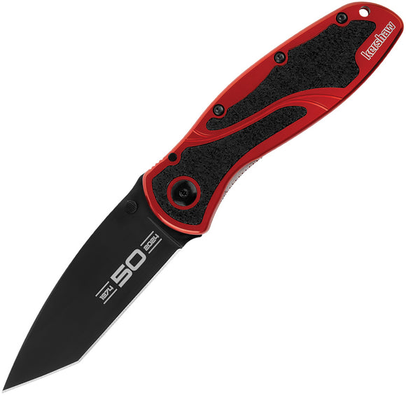 Kershaw Blur Linerlock A/O 50th Anniversary Red Aluminum Folding BDZ-1 Knife 1670K50