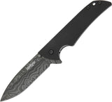 Kershaw Black G-10 Skyline Straight Blade Damascus Folding Pocket Knife - 1760dam