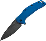Kershaw Link Blackwash A/O Blade Blue Aluminum Handle Folding Knife EDC 1776NBBW