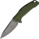 Kershaw Link Linerlock A/O Olive Green Drop Pt Folding Pocket Knife 1776OLBW