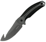 Kershaw 9.5" Large Gray Titanium Coated Guthook Black Fixed Blade Knife 1896GH