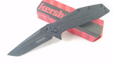 Kershaw Brawler Assist Open Flipper Tanto Folding Pocket Knife Blackwash - 1990bw