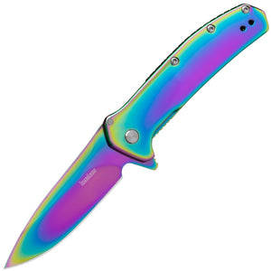 Kershaw Outcome Framelock A/O Rainbow Folding 8Cr13MoV Pocket Knife 2044RBW