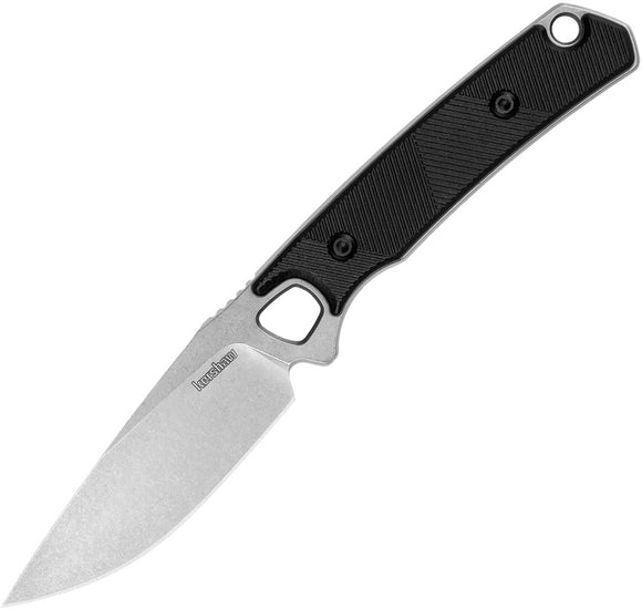 Kershaw Steppe Black Polymer D2 Steel Drop Point Fixed Blade Knife w/ Belt Sheath 2048