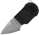 Kershaw AM-6 Fixed Stonewash Blade Black Handle Neck Knife + Sheath EDC 2345