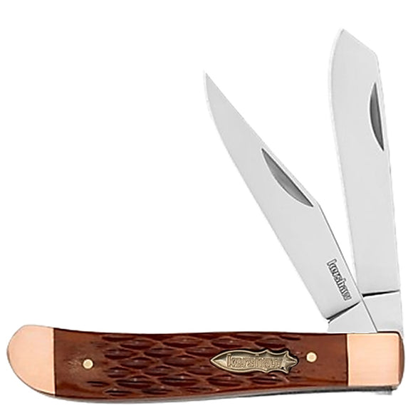 Kershaw Gadsden Slip Joint Brown Jigged Bone Folding D2 Steel Pocket Knife 4381BJB