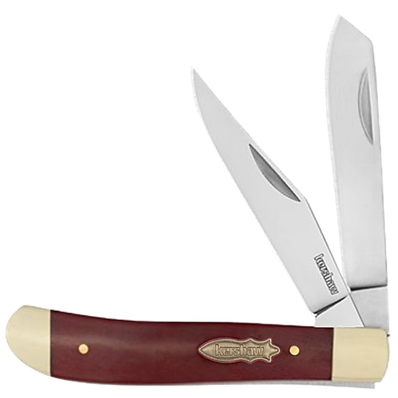 Kershaw Gadsden Slip Joint Red Smooth Bone Folding D2 Steel Pocket Knife 4381RB