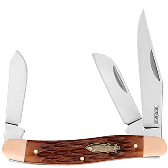 Kershaw Brandywine Slip Joint Brown Jigged Bone Folding D2 Steel Pocket Knife 4382BJB