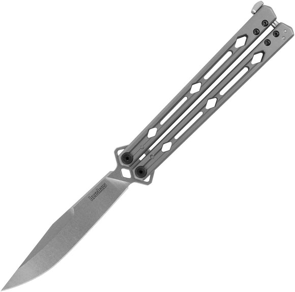 Kershaw Lucha Balisong Gray Stainless MagnaCut Butterfly Knife 5150MAG