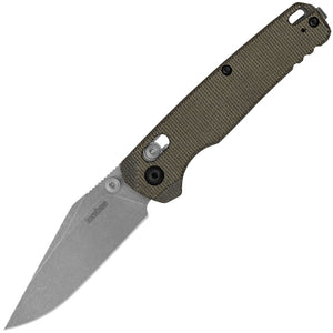 Kershaw Bel Air DuraLock OD Green Micarta Folding MagnaCut Clip Pt Pocket Knife 6106