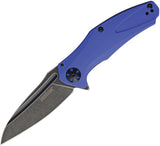 Kershaw Natrix Framelock A/O Blackwash Folding Blade Blue Handle Knife 7007BLUBW