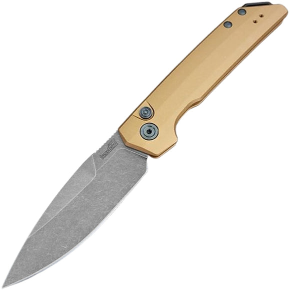 Kershaw Automatic Launch Iridium Knife Button Lock Bronze Aluminum MagnaCut Blade 7038BRZ