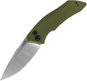 Kershaw Automatic Launch 1 Knife Button Lock OD Green Aluminum CPM-154 Blade 7100OL