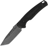 Kershaw Automatic Launch 16 Knife Button Lock Black Aluminum Damascus Blade 7105DAM