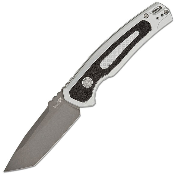 Kershaw Automatic Launch 16 Knife Button Lock Raw Aluminum CPM-M4 Blade 7105RAW