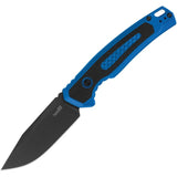 Kershaw Automatic Launch 21 Knife Button Lock Blue Aluminum & Black G10 CPM-M4 Blade 7106BLU