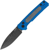 Kershaw Automatic Launch 22 Knife Button Lock Blue Aluminum & Black Micarta MagnaCut Blade 7205BLUBW