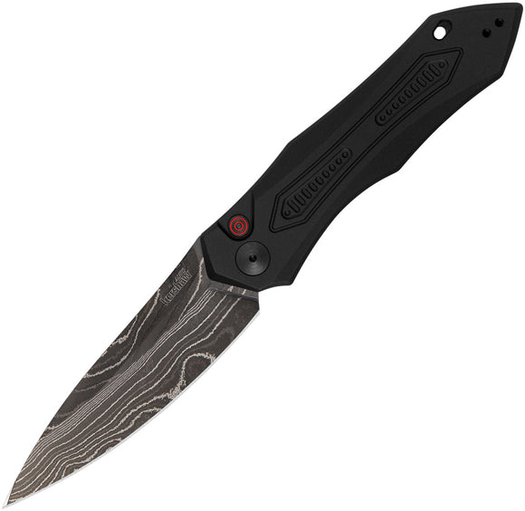 Kershaw Automatic Launch 6 Knife Button Lock Black Aluminum Damascus Blade 7800BLKDAM