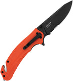 Kershaw Barricade Linerlock A/O Orange GRN Folding 8Cr13 Serrated Pocket Knife 8650ST