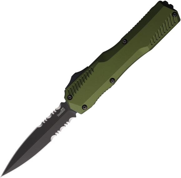 Kershaw Automatic Livewire Knife OTF OD Green Aluminum Double Edge Serrated MagnaCut Blade 9000DESTOL