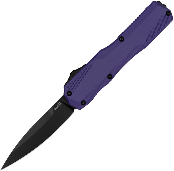 Kershaw Automatic Livewire Knife OTF Purple Aluminum CPM-MagnaCut Spear Pt Blade 9000PURBLK