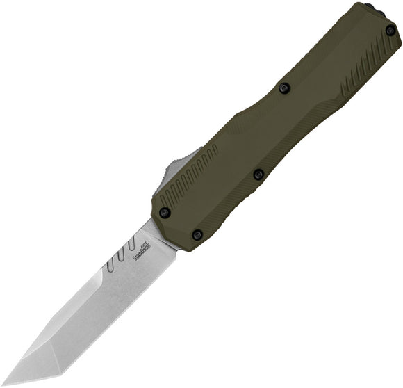 Kershaw Automatic Livewire Knife OTF Olive Green Aluminum CPM-MagnaCut Tanto Blade 9000TOLSW