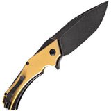 Kansept Knives Hellx Framelock Stainless/Brass Folding D2 Steel Knife 1008B2