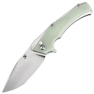 Kansept Knives Hellx Button Lock Jade G10 Folding D2 Steel Pocket Knife T1008F5