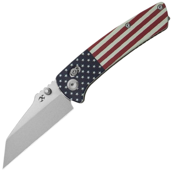 Kansept Knives Main Street Crossbar Lock American Flag G10 Folding 154CM Knife T1015V9