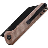 Kansept Knives Pocket Knife Bulldozer Linerlock Brown Micarta Folding D2 1028A1