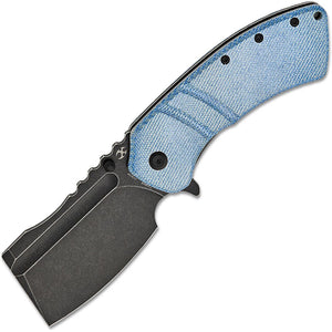 Kansept Knives XL Korvid Linerlock Blue Micarta Folding 154CM Pocket Knife T1030A8