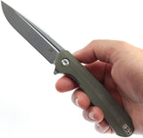 Kansept Knives Qilin Linerlock OD Green G10 Folding 154CM Pocket Knife T1047A2