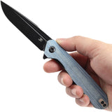 Kansept Knives Qilin Linerlock Blue Micarta Folding 154CM Pocket Knife T1047A4