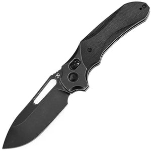 Kansept Knives Quasar Crossbar Lock Black Micarta Folding 154CM Pocket Knife T1099V2