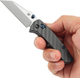 Kansept Knives Little Main Street Crossbar Lock Twill Carbon Fiber Folding 154CM Knife T2015V4