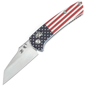 Kansept Knives Little Main Street Crossbar Lock American Flag G10 Folding 154CM Knife T2015V6