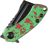 Kansept Knives Mini Korvid Linerlock Zombie Green Aluminum Folding 154CM Pocket Knife T3030P1