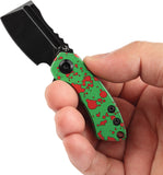 Kansept Knives Mini Korvid Linerlock Zombie Green Aluminum Folding 154CM Pocket Knife T3030P1