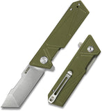 Kubey Avenger Linerlock Green G10 Folding D2 Steel Tanto Pocket Knife 104B