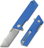 Kubey Avenger Linerlock Blue G10 Folding D2 Steel Tanto Pocket Knife 104C