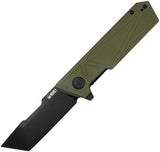 Kubey Avenger Linerlock Green G10 Folding Black D2 Steel Tanto Pocket Knife 104F