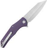 Kubey Flash Linerlock Purple G10 Folding San Mai M2 Pocket Knife 158P