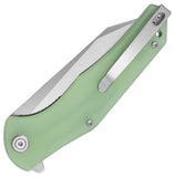 Kubey Flash Linerlock Jade G10 Folding 14C28N Sandvik Pocket Knife 158R