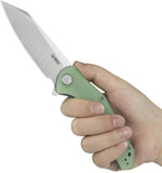 Kubey Flash Linerlock Jade G10 Folding 14C28N Sandvik Pocket Knife 158R